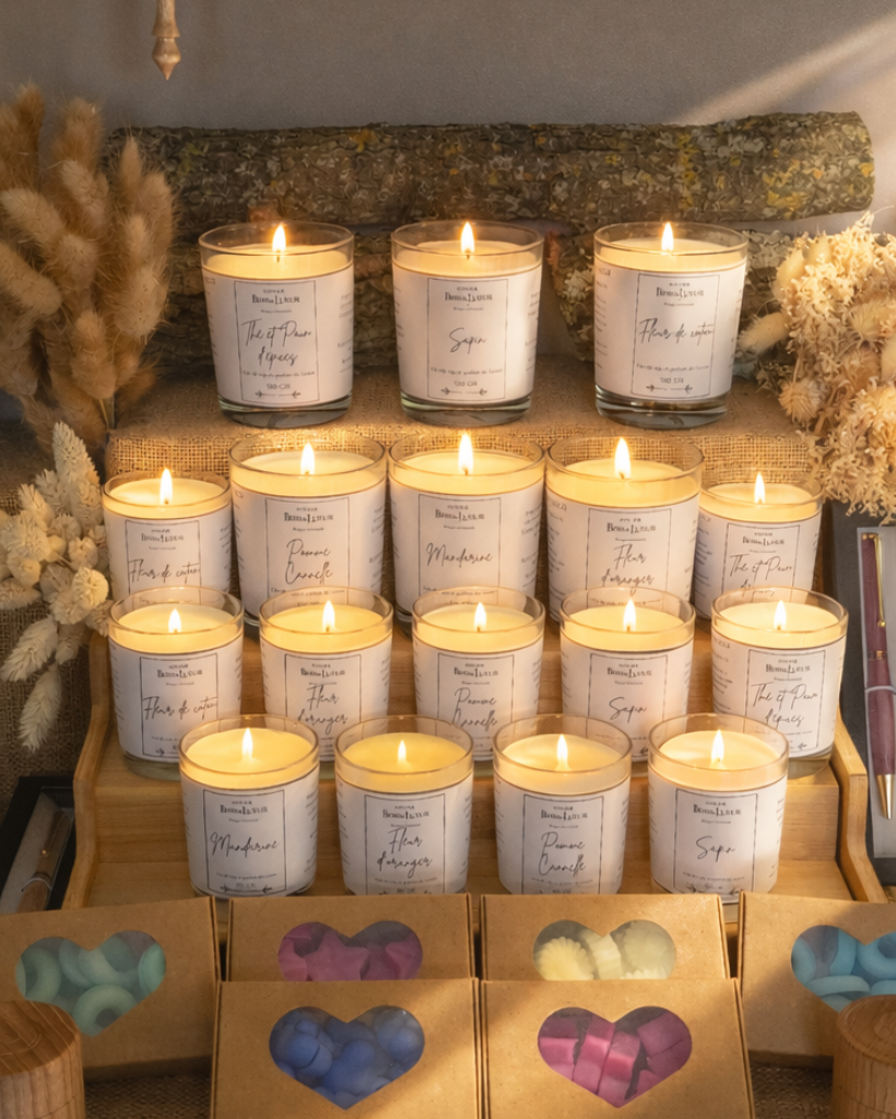 Bougies artisanales en cire de soja – Parfums de Grasse