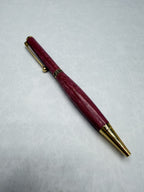 Stylo en bois Amarante artisanal – Plaqué or 24k | Quart tournant & Recharge Cross