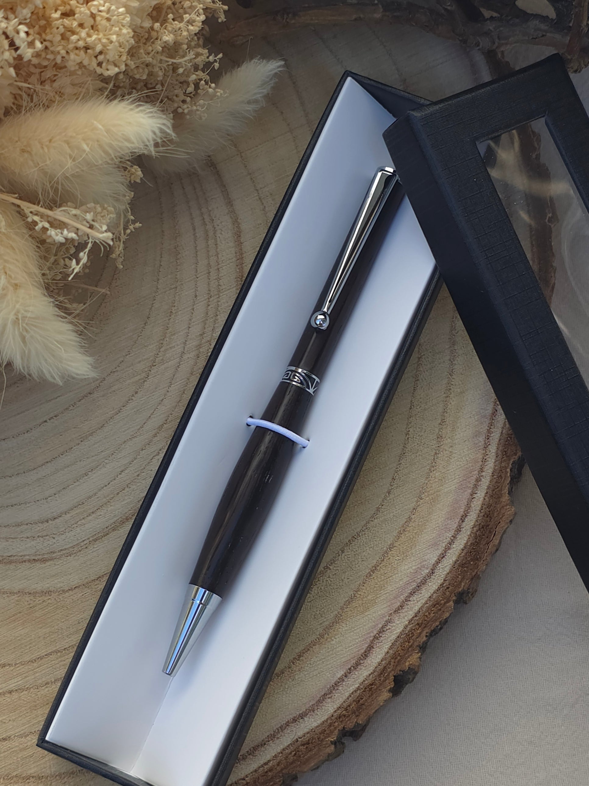 Coffret cadeau stylo en bois & pot à crayons