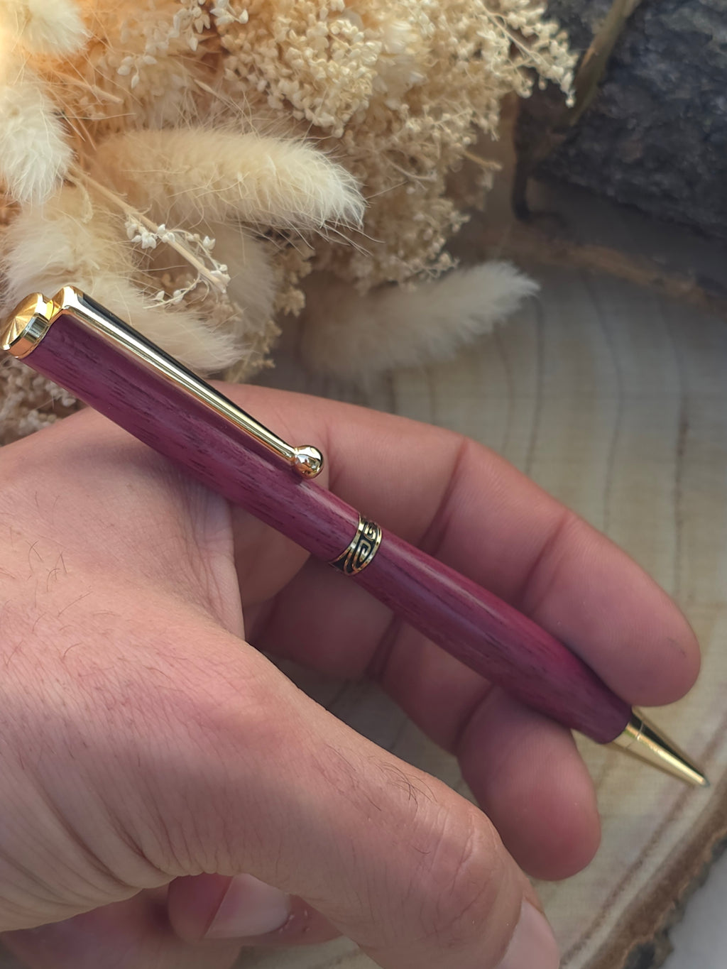 Stylo bille artisanal en bois d’Amarante