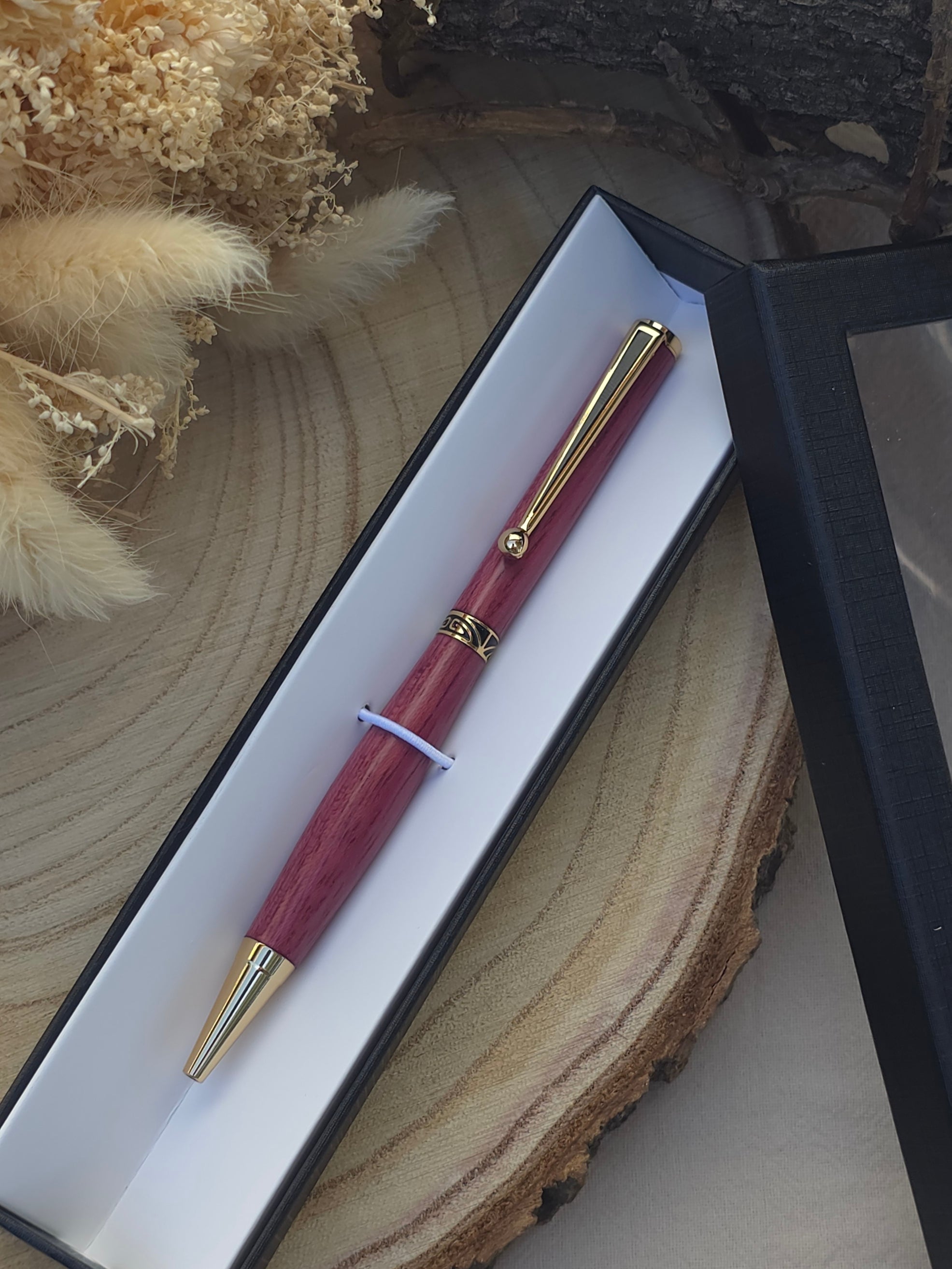 Coffret cadeau stylo en bois & pot à crayons