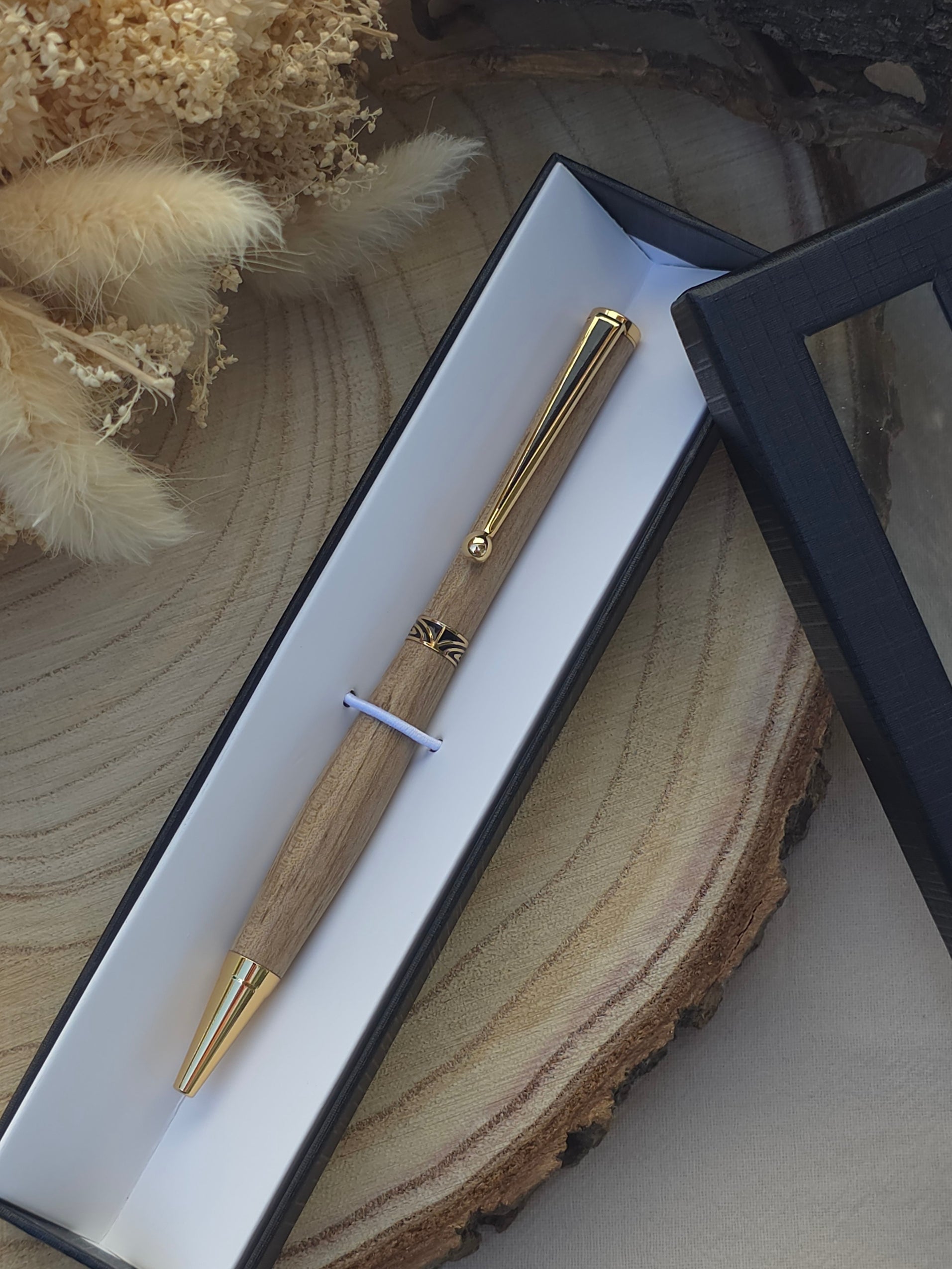 Coffret cadeau stylo en bois & pot à crayons