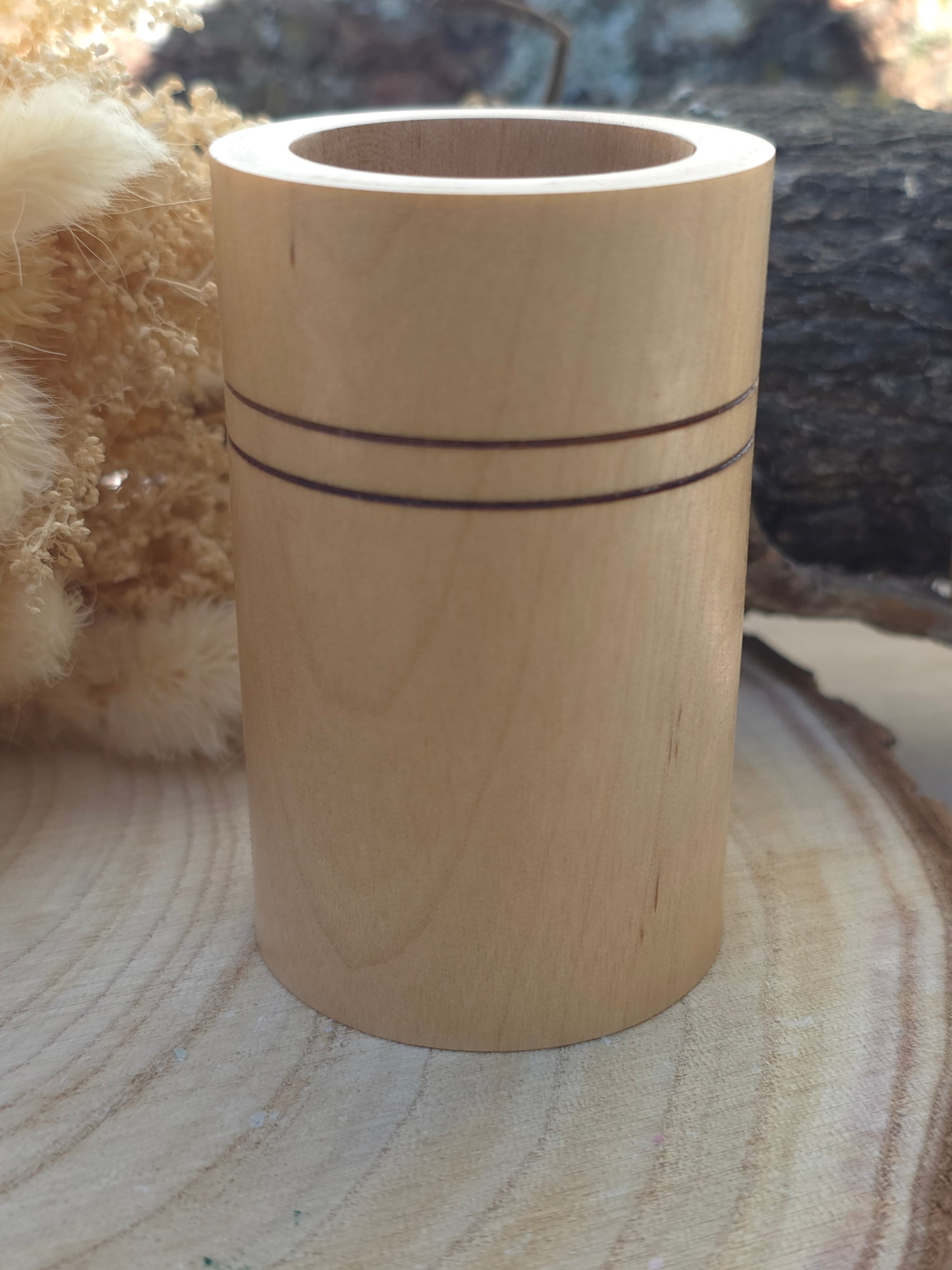 Coffret cadeau stylo en bois & pot à crayons