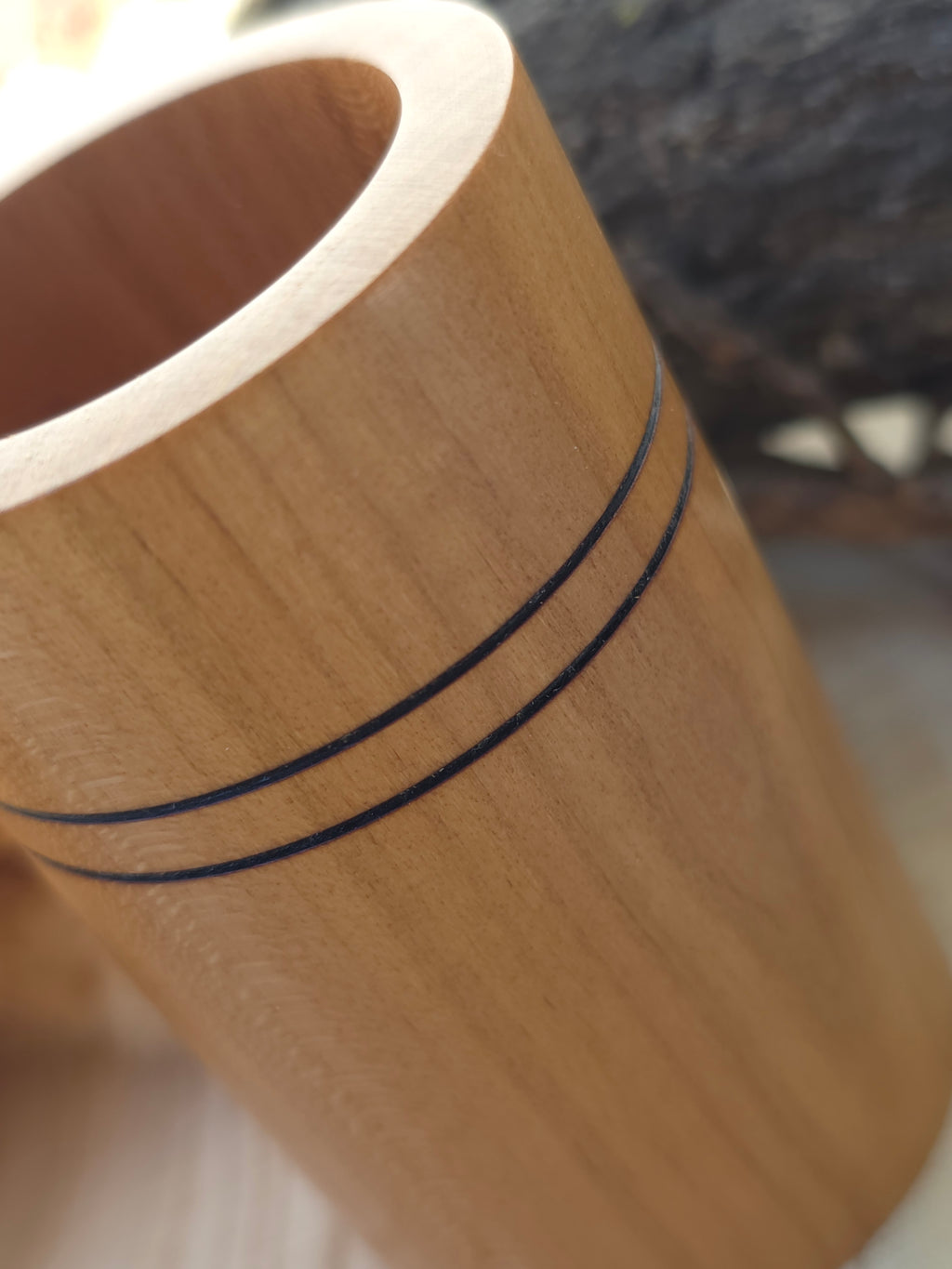 Pot à crayons artisanal en bois – décoration bureau