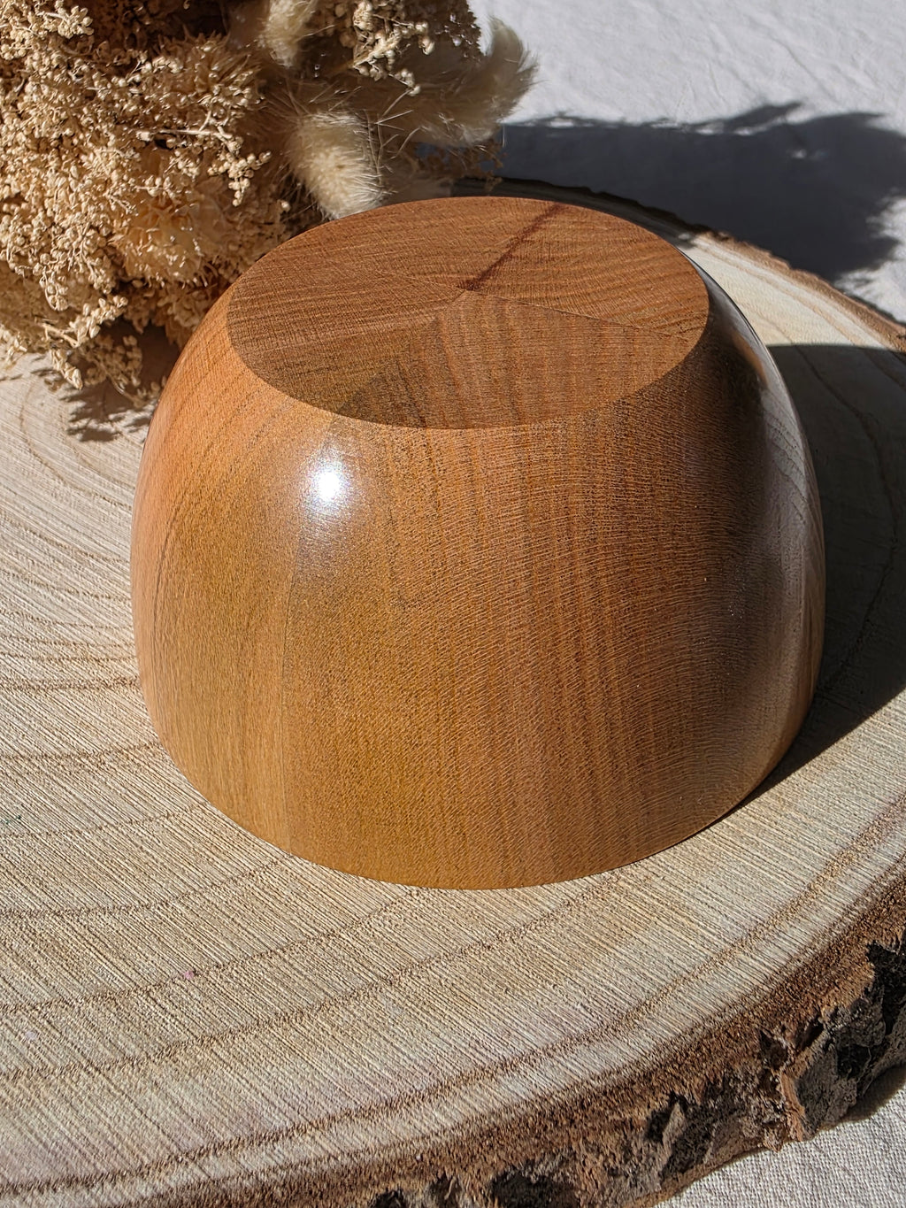 Vide-poche en bois segmenté de merisier - Pièce unique