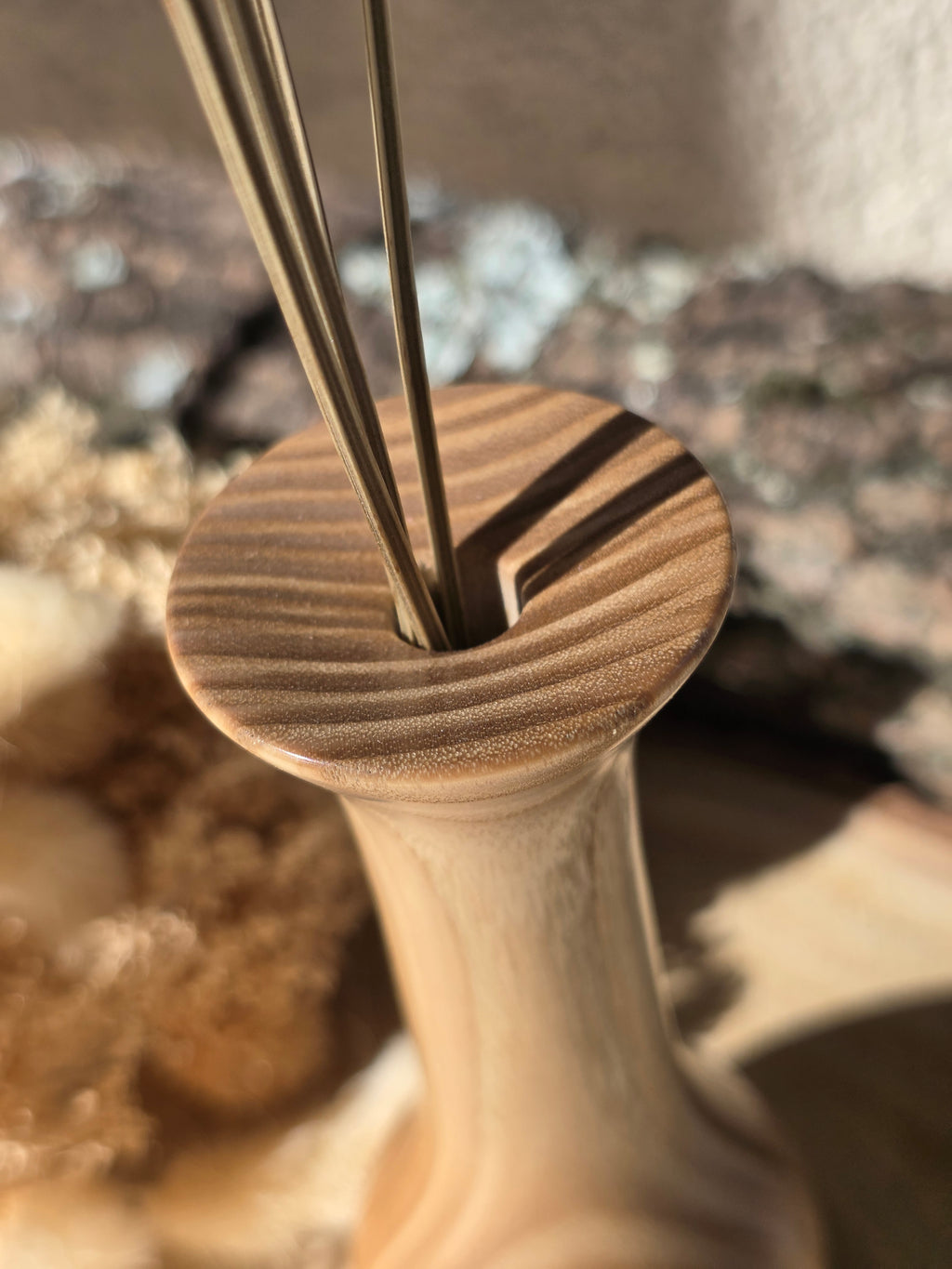 Soliflore en bois tourné