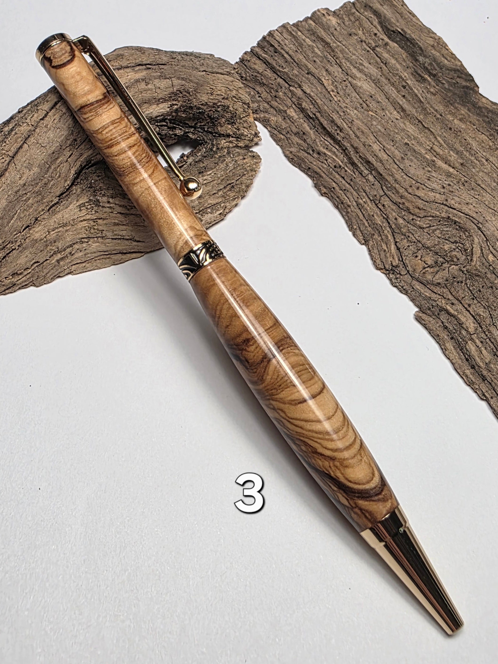 Stylo en olivier du Grand Gel de 1956 – Série limitée, finition miroir