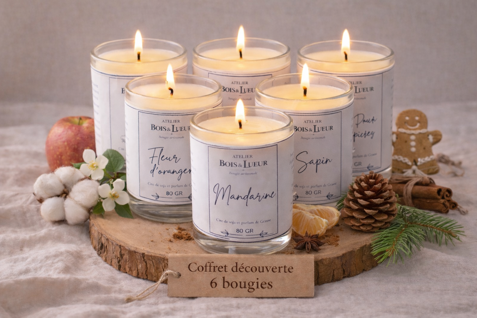 Coffret découverte – 6 bougies parfumées 80 gr