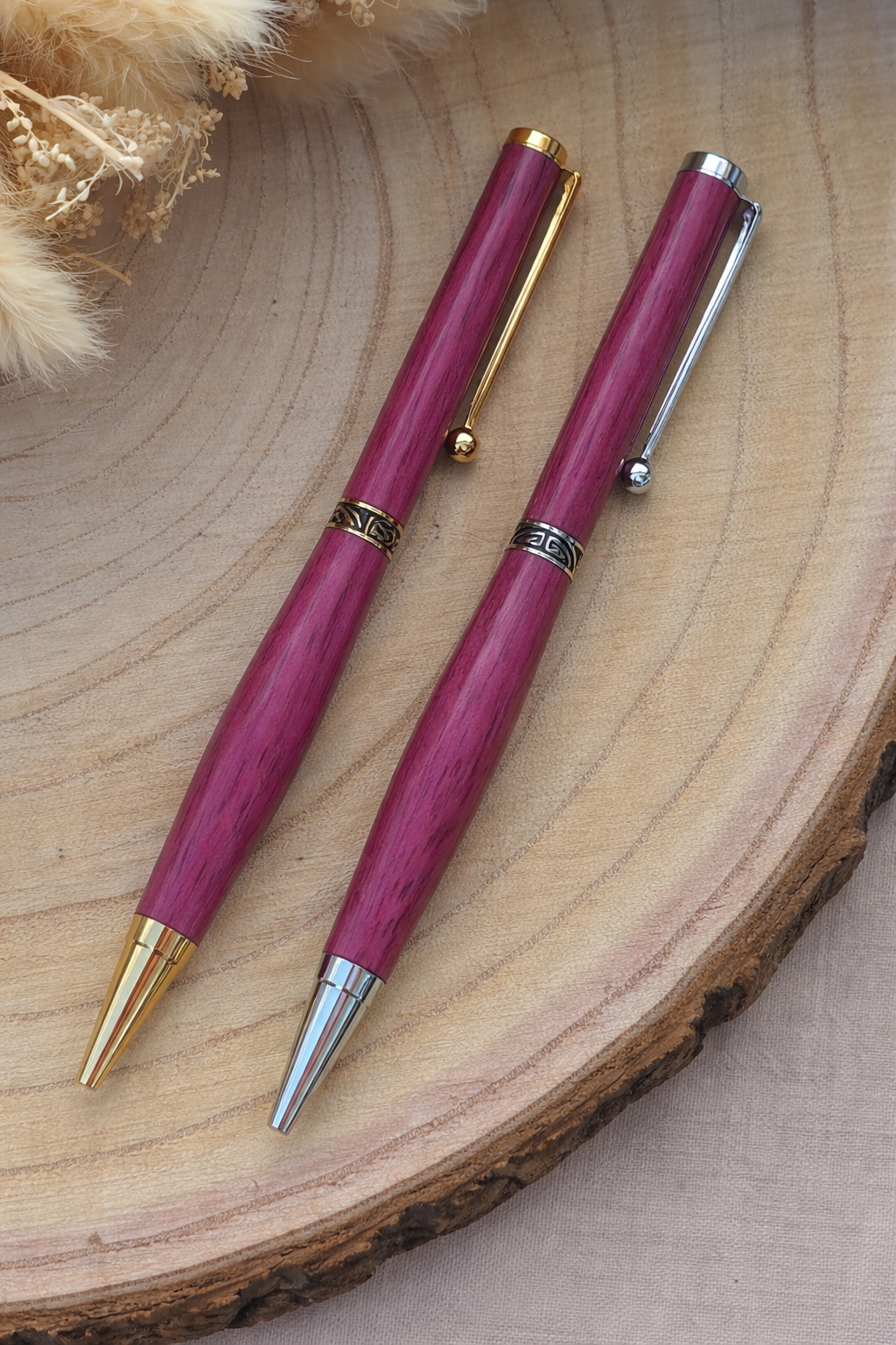 Coffret double stylo artisanal – modèle au choix