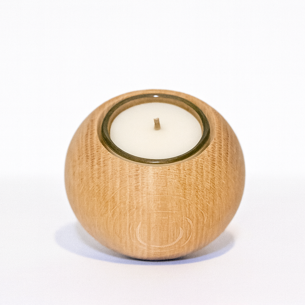 Porte bougie en chêne – Bougie parfumée 20 g incluse